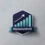 MarketwithVK digital marketing logo with growth bar and arrow